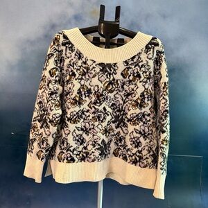 LOFT Warm Floral Knit Sweater